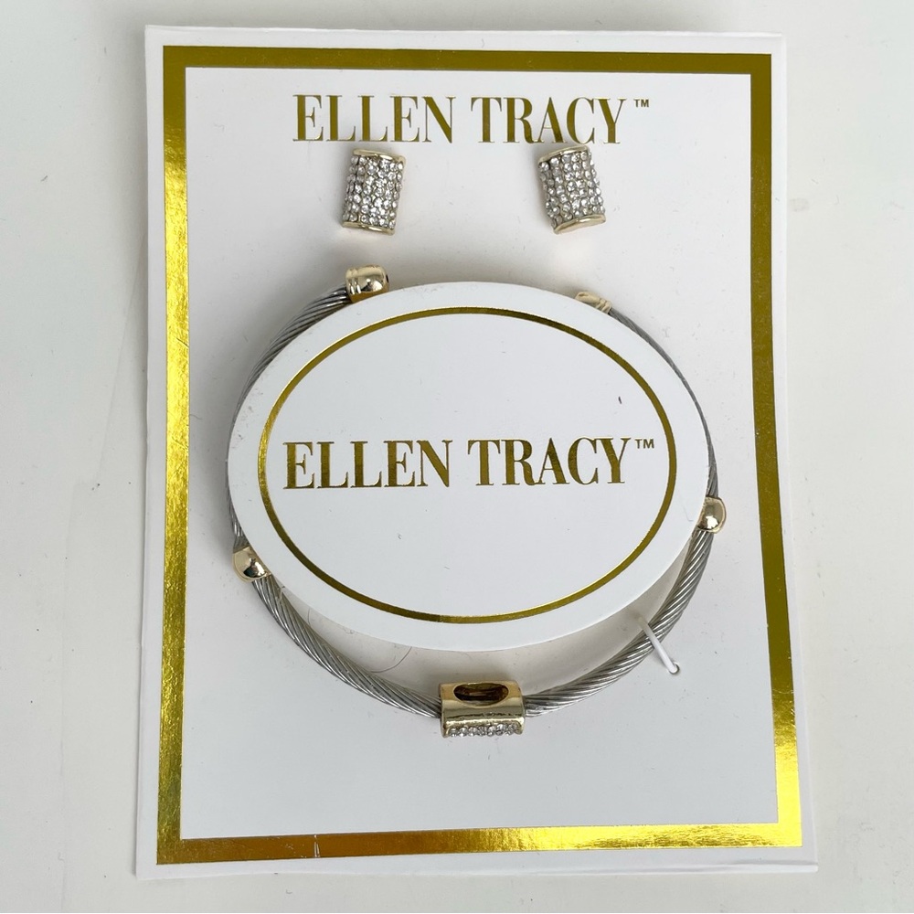 NWT Ellen Tracy Earring and Bracelet Jewelry Set